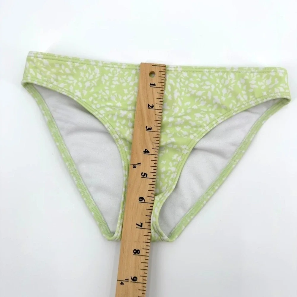 Roxy Girl Lime Green White Abstract Print Bandeau Halter Bikini Set Size 10